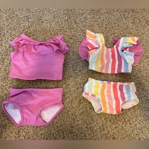Two Ruffle Butts swim suits 6-12 mo